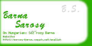 barna sarosy business card